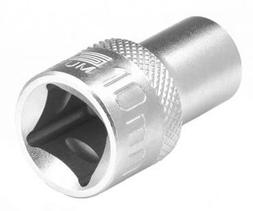 Головка торцевая, 10 мм, 12-гранная, crv,под квадрат 1/2", хромированная// stels