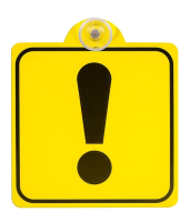 Знак "начинающий водитель"!", внутренний, на присоске avs zp-02 (150х150 мм)