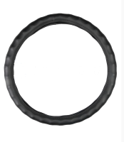 Оплетка на руль 44-46см (daf, man, mb, volvo) нат. кож. гладкая./пальцы чёрный (25816)