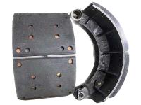 Колодки тормозные shacman shaanxi f3000 задние с накладками, без ролика (1шт.) oem (shacman)