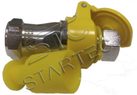 Евроразъем пневматический m16 с клапаном (желтый) (startec)