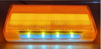 Фонарь габаритный 142 желтый универсальный  с неоновым маркерным светом, нижней белой  подсветкой 10
