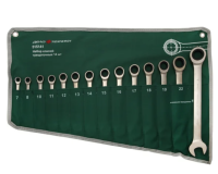 Набор ключей комб.трещоточных 14 шт. 7,8,10,11,12,13,14,15,16,17,18,19,22,24 тетр.сумка дт/8 515141