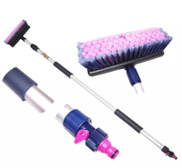 Щетка для мытья машин телескопическая 101-170см, с краном подачи воды,мягкая ручка city up