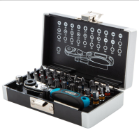 Набор бит, 1/4", магнитный адаптер, сталь s2 пластиковый кейс, 33 предм.  gross