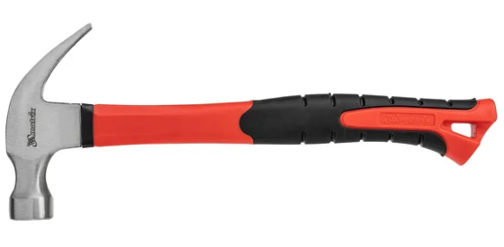 Молоток-гвоздодер''optimal'',450 г,боек c магнитом,фибергласовая обрезиненная рукоятка matrix