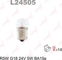 Лампа накаливания r5w 24v 5w ba15s lynxauto