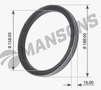 Сальник ступицы задней ad 100 155*188*14,5, (mansons) 100035