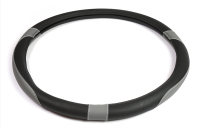 Оплетка на руль 46-48см экокожа scania серая вставка(23821)