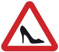 Знак наклейка на автомобиль двухсторонняя "туфелька" гост (15*15см) пленка водостойкая -полипропилен