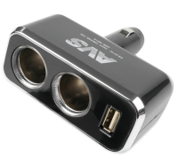 Разветвитель прикуривателя avs 12/24 (на 2 выхода+usb) cs211u
