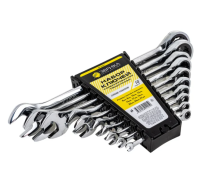 Набор ключей комбинированных er-20627 трещоточных 10 предметов 6,8,10,12,14,17,19,22,24,27мм (на дер