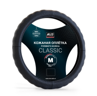 Оплетка на руль (нат. кожа) avs gl-165m-b (размер m, черный)