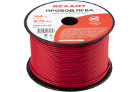 Провод пгва 1x0.75кв. мм, красный (цена за 1м) (rexant)