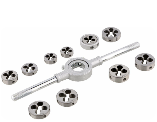 Набор плашек с воротком м8-м14 (10шт/блистер) техмаш