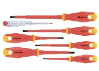 Набор отверток диэлектрических до 1000 в + тестер, 7 шт., ph + sl, crv, 2к рукоятка сибртех