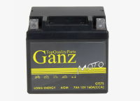 Аккумулятор ganz мото agm 7 а/ч обратный r+ 114x70x108 мото en 160 а