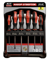 Набор отверток (6 предметов) с крепежной планкой "pro" avs os-6p