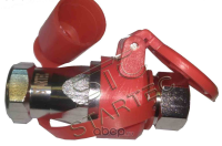 Евроразъем пневматический m16 с клапаном (красный) (startec) 