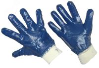 Перчатки х/б с нитриловым покрытием (крага, резинка)