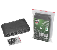 Оплетка на руль (эко-кожа) avs gl-301m-b (размер m, черный) со шнурком (гладкая)