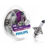 Лампа галогенная 12v h4 60/55w +60%  яркости 2шт (philips)   