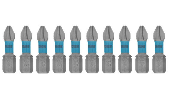 Набор бит pz2 х90, сталь s2, 10шт.  gross