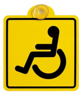 Знак "инвалид" гост, внутренний, на присоске avs zp-01(150х150 мм)