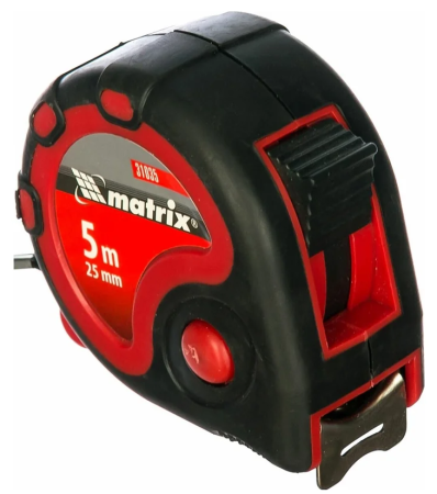 Рулетка status 3 fixations, 3 м х 16 мм, двухкомпонентный корпус, 3 фиксации ленты// matrix