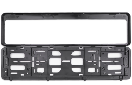 Рамка под номерной знак двусоставная (черная) avs rn-24