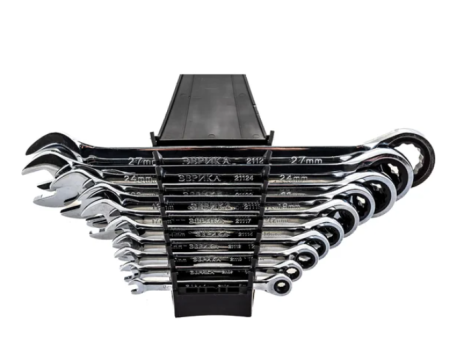 Набор ключей комбинированных er-20627 трещоточных 10 предметов 6,8,10,12,14,17,19,22,24,27мм (на дер