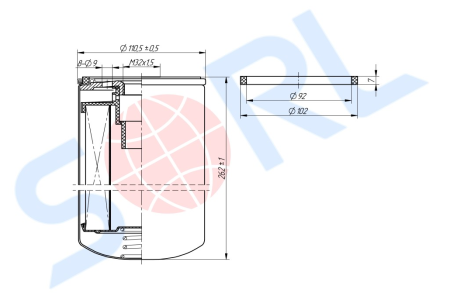 Фильтр топливный m32x1.5 volvo, renault  (sorl)