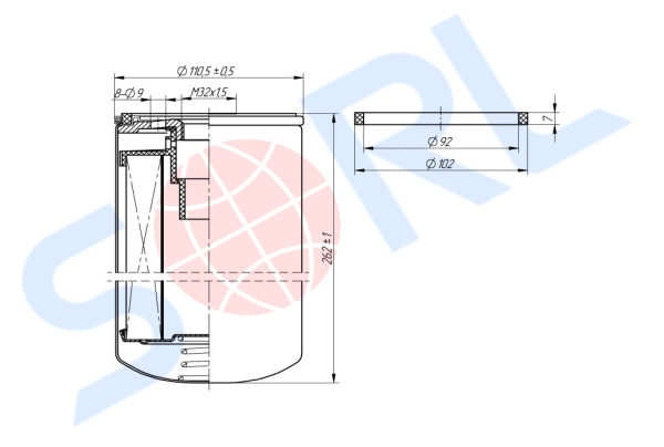 Фильтр топливный m32x1.5 volvo, renault  (sorl)