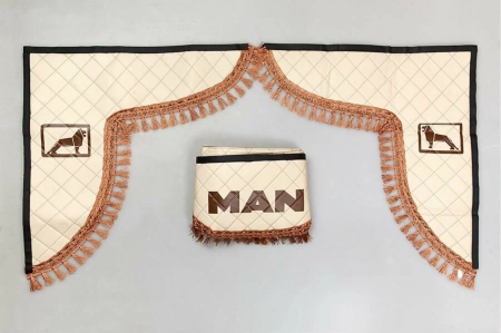 Ламбрекен лобового стекла + угол man эко кожа бежевый 