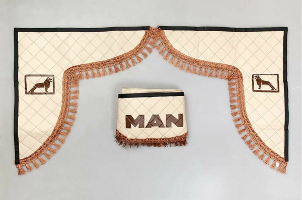 Ламбрекен лобового стекла + угол man эко кожа бежевый 