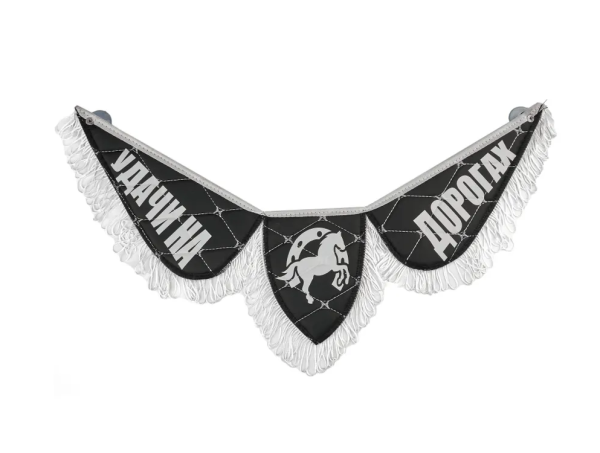 Вымпел тройной эко кожа scania черный