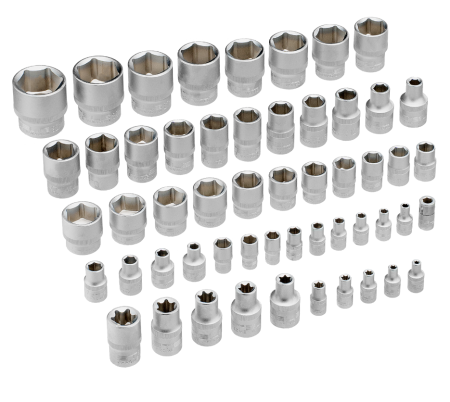 Набор инструментов, 1/2",3/8", 1/4", crv, пластиковый кейс 142 предмета stels