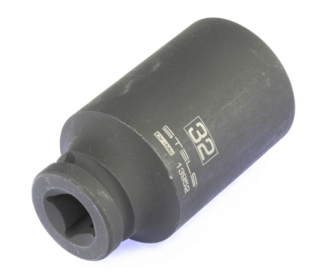 Головка ударная удлиненная шестигранная, 32 мм, 1/2", crmo// stels