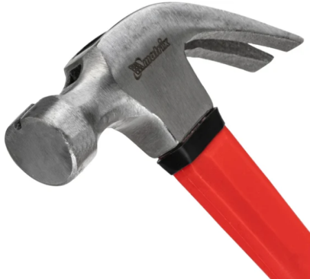 Молоток-гвоздодер''optimal'',450 г,боек c магнитом,фибергласовая обрезиненная рукоятка matrix