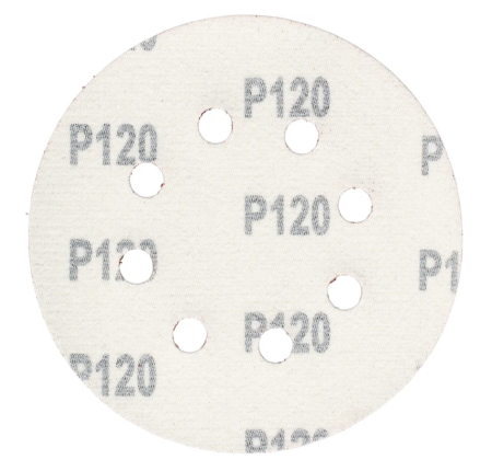 Круги абразивные на ворсовой основе под липучку (5 шт; 125 мм; p120; 8 отв) vira 558008