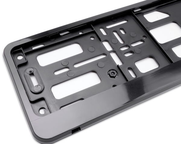 Рамка под номерной знак двусоставная (черная) avs rn-24