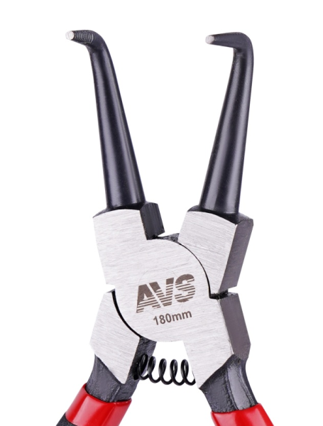 Щипцы для стопорных колец "загнутый сжим" 180 мм avs cp180-cc