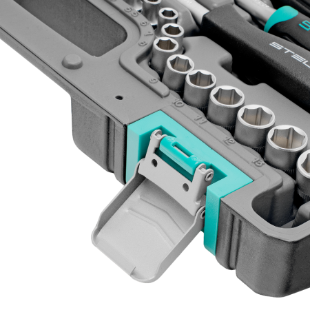 Набор инструментов, 1/2", 1/4", crv, пластиковый кейс 69 предметов stels