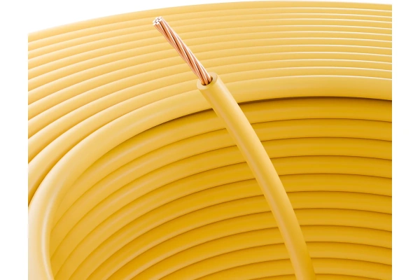 Провод монтажный пгва 1x0.75 мм 2 желтый,(цена за 1 м) (rexant)