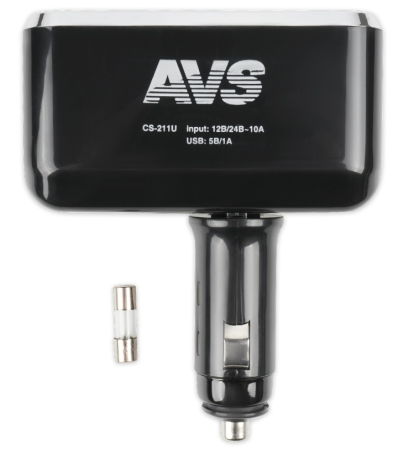 Разветвитель прикуривателя avs 12/24 (на 2 выхода+usb) cs211u
