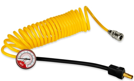 Универсальный шланг-удлинитель с манометром для автомобильных компрессоров hs-01