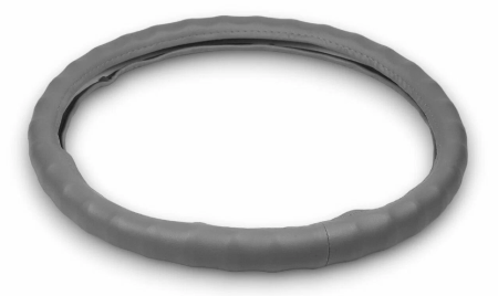 Оплетка на руль 44-46см (daf, man, mb, volvo) экокожа гладкая/пальцы серый (25804)