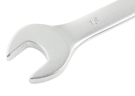 Ключ комбинированный, 16 мм, crv, матовый хром stels