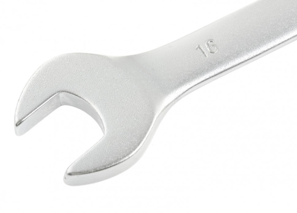 Ключ комбинированный, 16 мм, crv, матовый хром stels