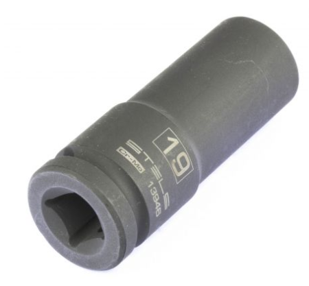 Головка ударная удлиненная шестигранная, 19 мм, 1/2", crmo// stels